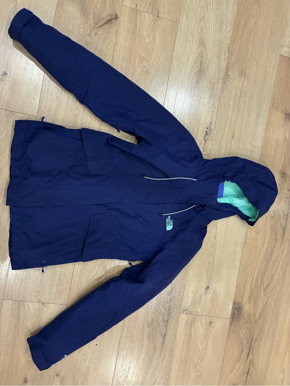 XS North Face Navy Blue Hooded jacket + mid layer